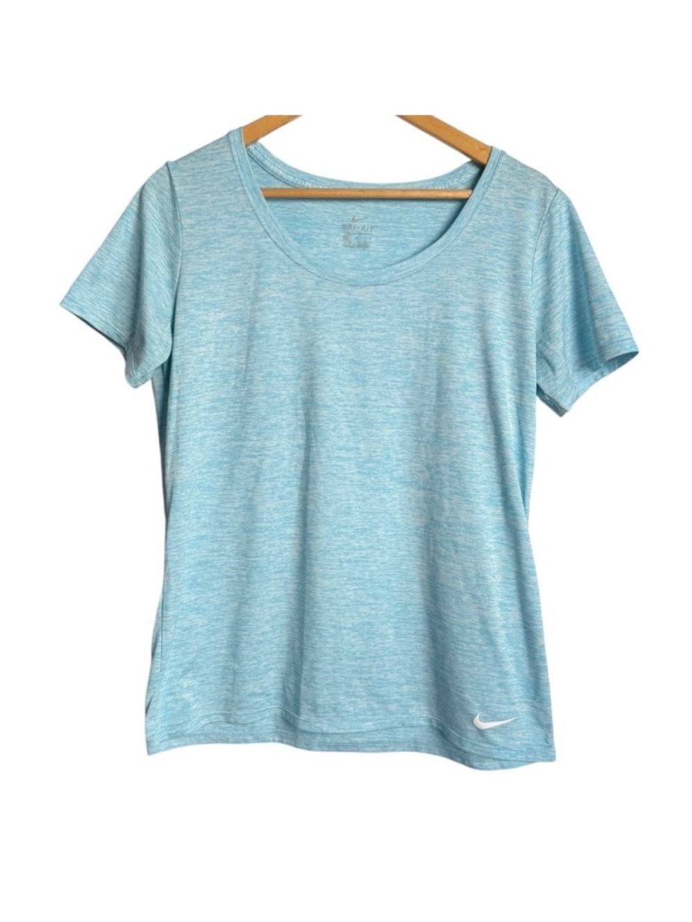 Nike Dri-fit Short Sleeve Scoop Neck T-Shirt Women’s Size Large Blue Activewear